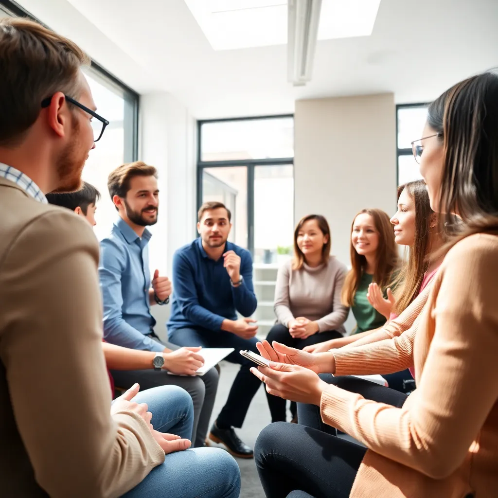 Groep Nederlandse professionals in teamcoaching sessie