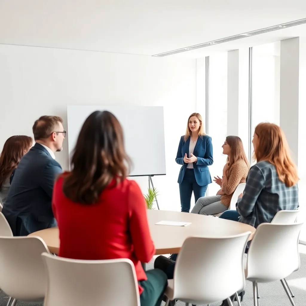 Teamcoach faciliteert interactieve sessie met Nederlandse professionals